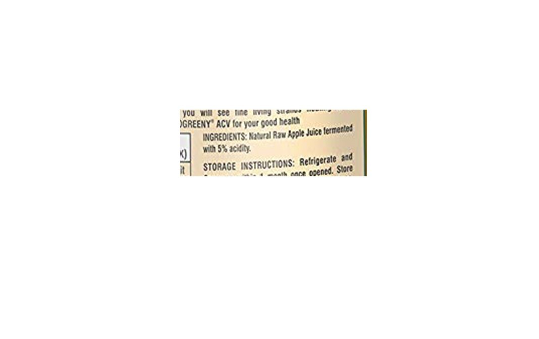 Ogreeny Apple Cider Vinegar (With The Mother   Bottle  750 millilitre